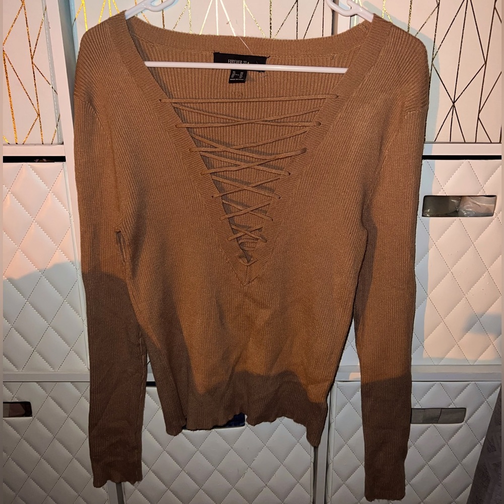 Forever 21+ Crisscross V-neck